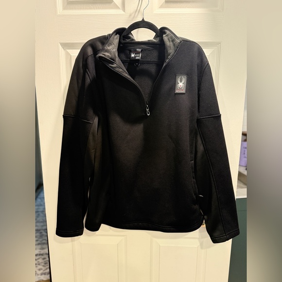 Spyder Men’s XL Black 1/4 Zip Performance Pullover Jacket - Picture 5 of 12